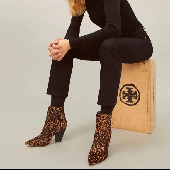 Tory Burch Shoes - Tory Burch Lila Animal Print Ankle Booties Size 10